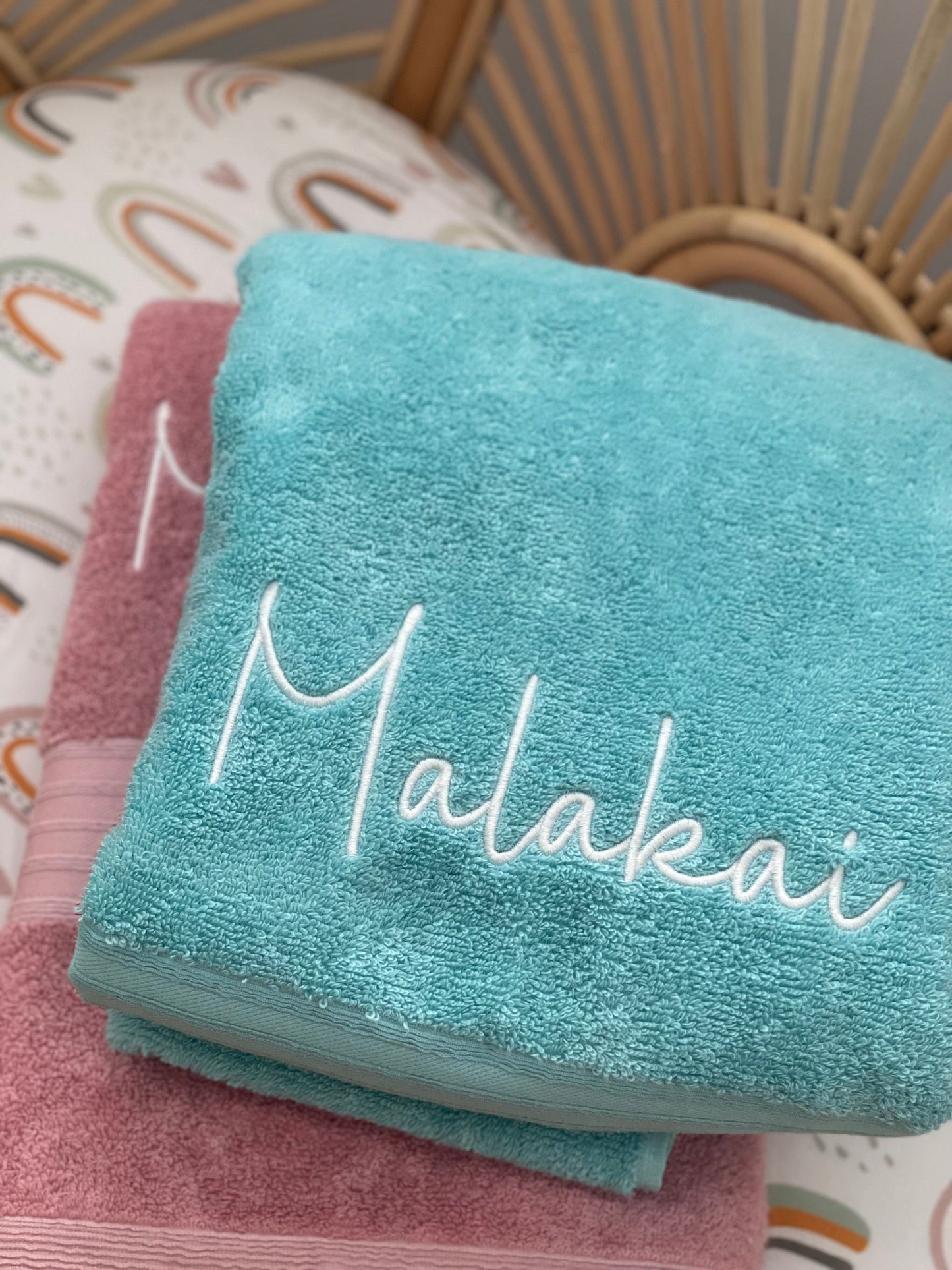 Personalised Bath Towels (CHOOSE COLOUR)