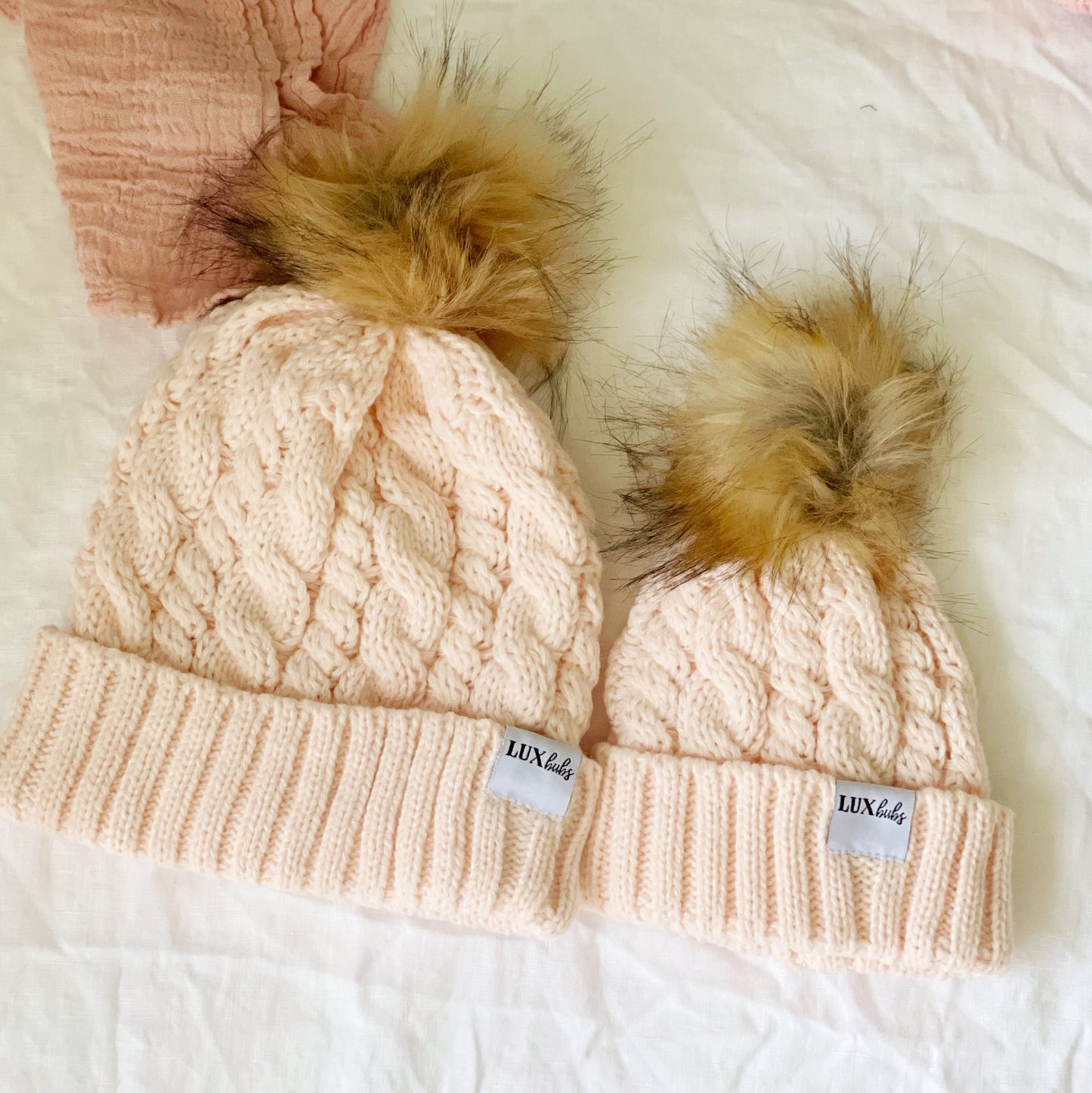Light Pink Matching Beanies