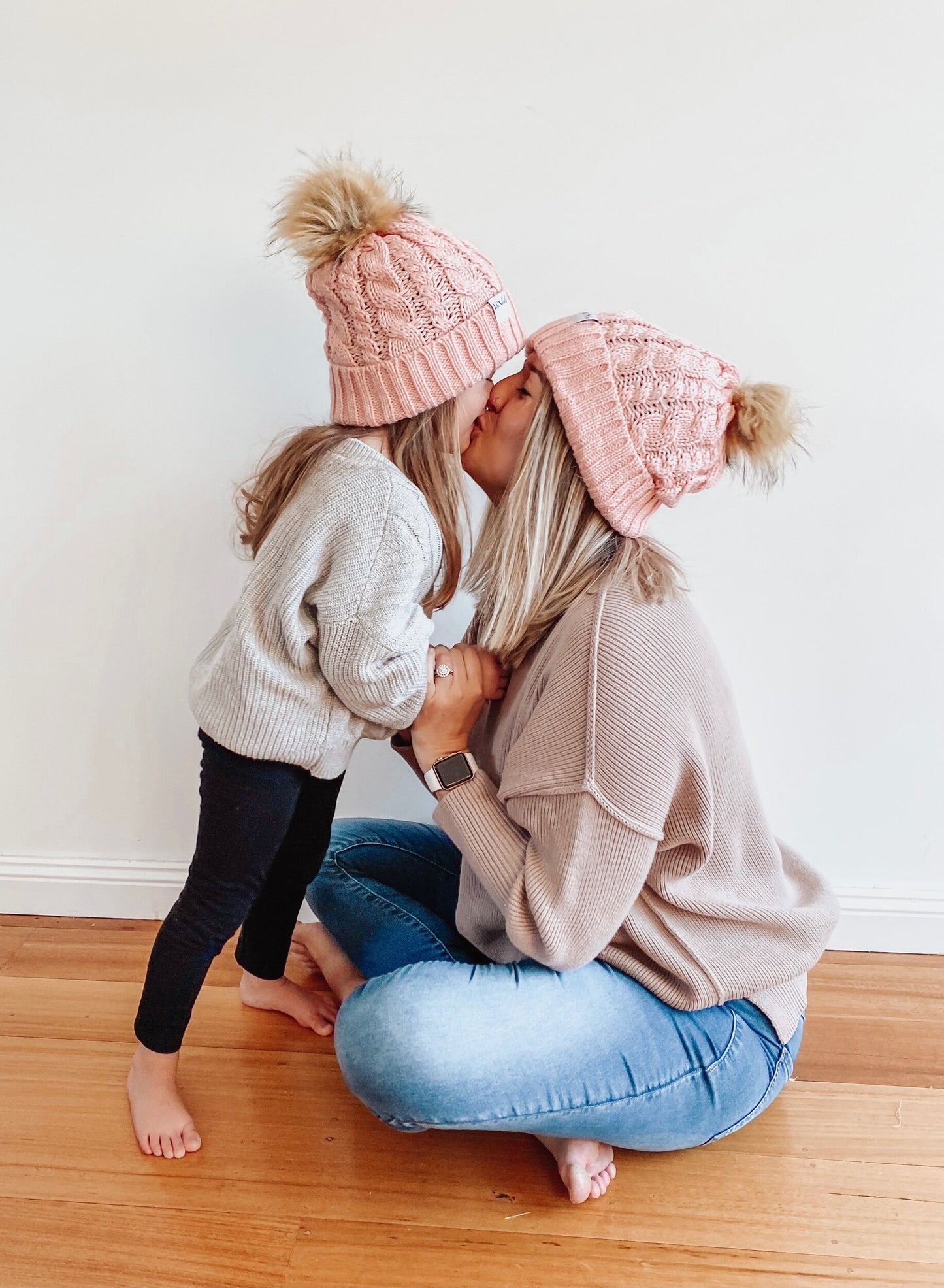 Rosy Pink Matching Beanies