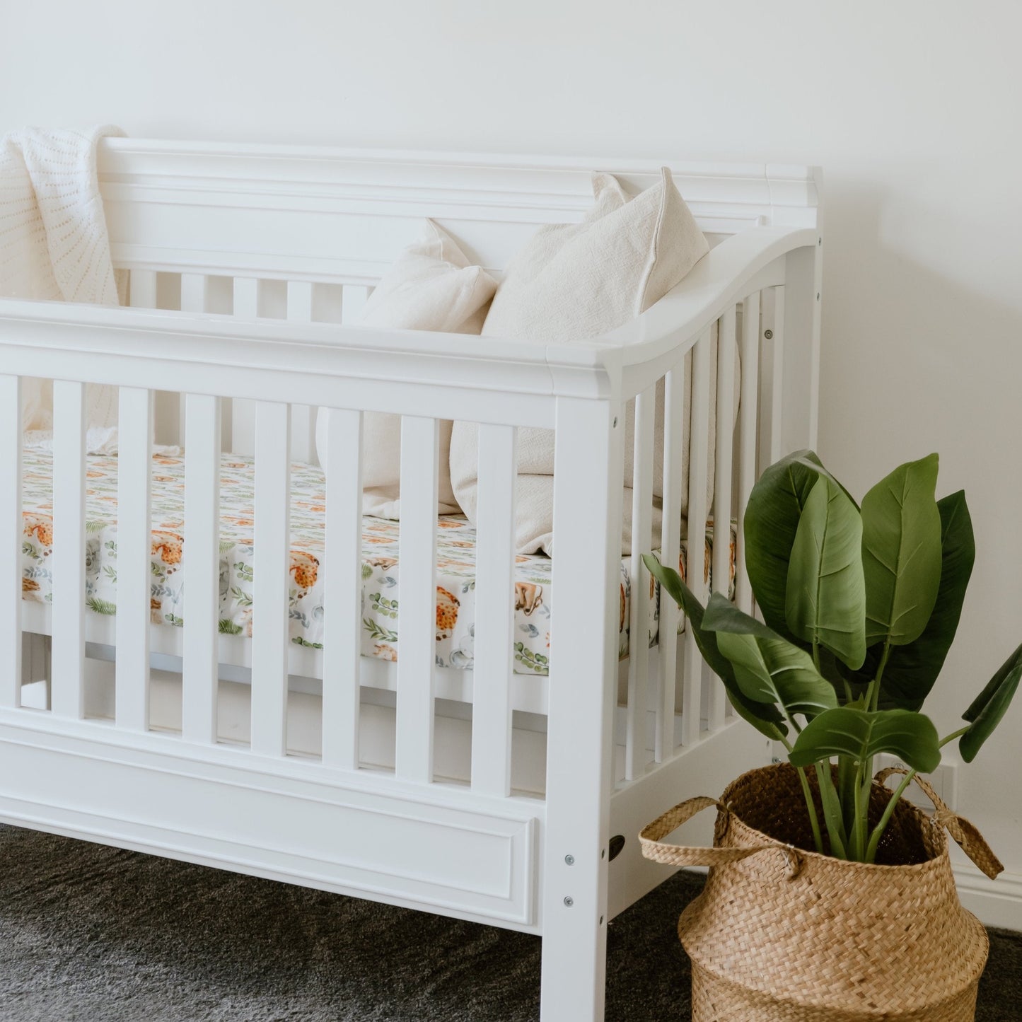 Cotton Jersey Cot Sheet - Safari