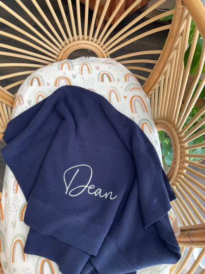 Personalised Blanket Navy