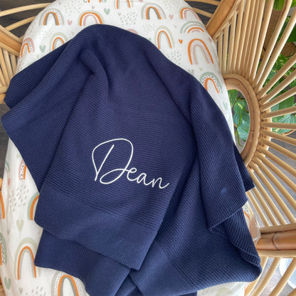 Personalised Blanket Navy