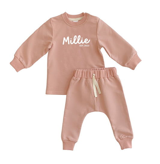 Personalised Baby Tracksuit (Rosy Pink)